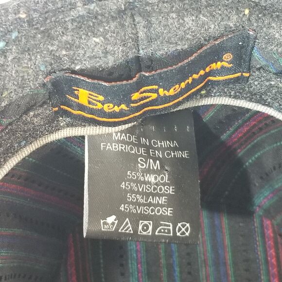 Ben Sherman Hipster Style Fedora Hat Mens S/M Dark Gray Wool Blend Tweed - Picture 6 of 6